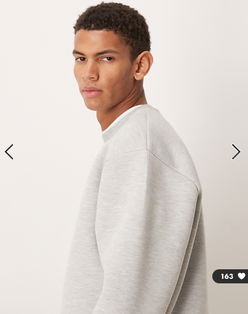 ASOS DESIGN heavyweight oversized crew sweatshirt in scuba-style fabric in grey marl - LGREY