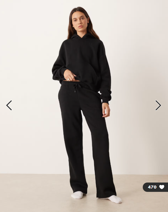 Gina Tricot co-ord loose fit straight leg joggers in black