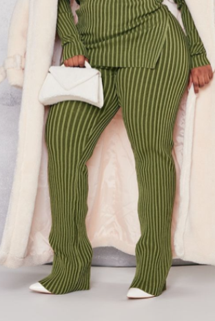 Plt - Plus Khaki Rib Knitted Trousers