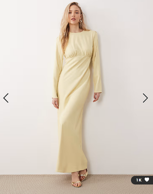 ASOS DESIGN bias bust detail maxi dress in buttermilk