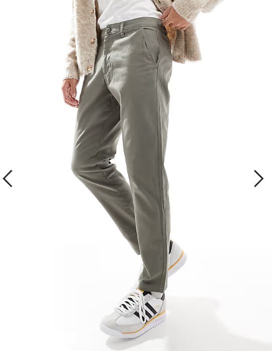 ASOS DESIGN tapered chinos in charcoal
