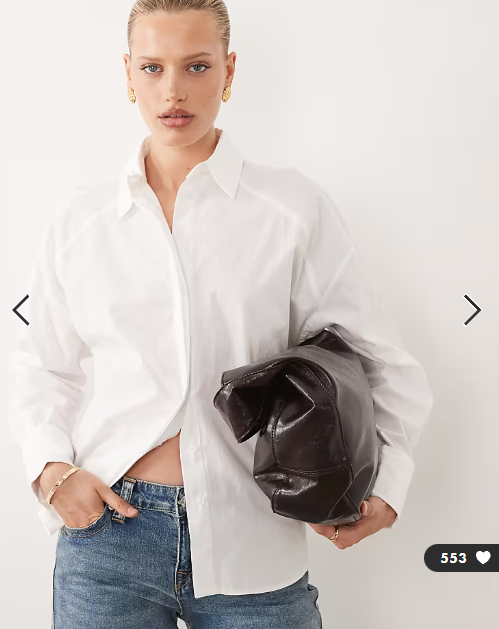 ASOS DESIGN oversized shirt in white