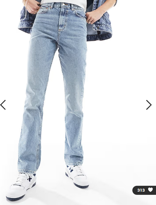 ASOS DESIGN Tall mid rise straight jeans in light blue