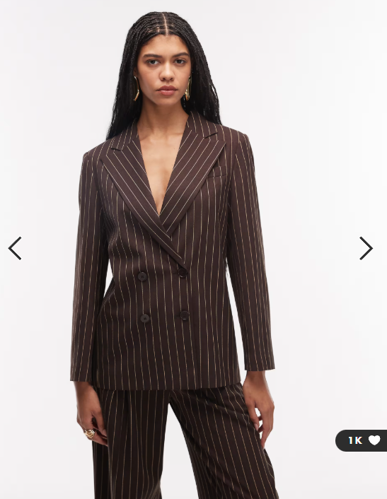 COLLUSION oversized blazer in brown pinstripes