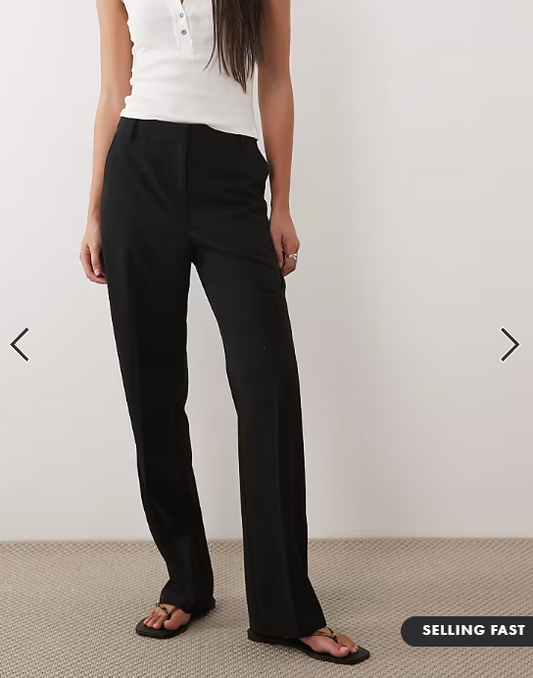 ASOS DESIGN tailored slim straight trousers in black