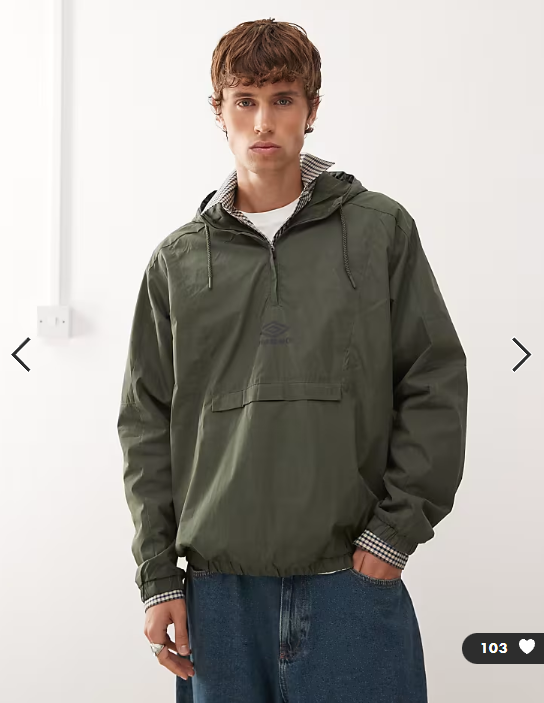 Umbro cagoule windbreaker jacket in khaki