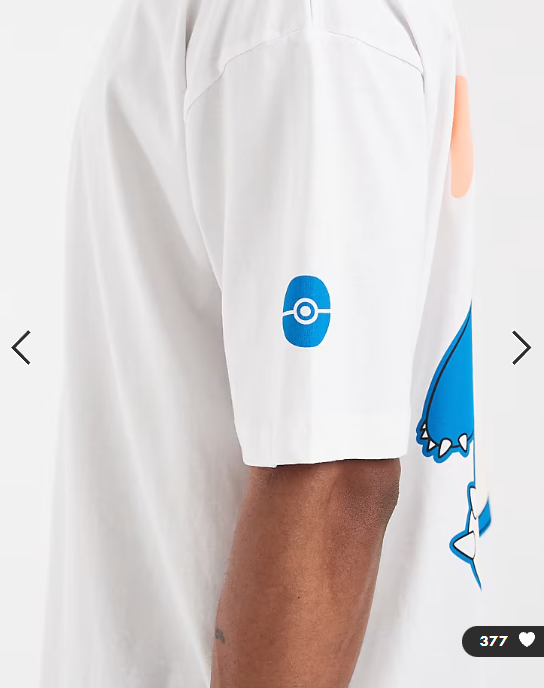ASOS DESIGN oversized tee with Snorlax Pokemon print in White.