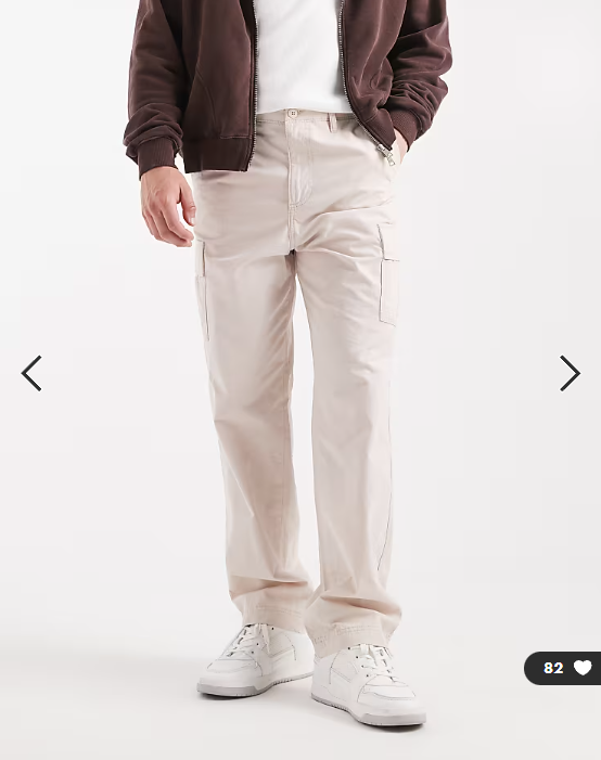 JJ Rebel cargo trouser in cream