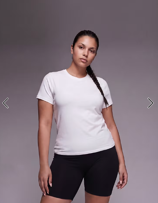 4505 Curve fitted cotton everyday t-shirt with quick dry finish in white