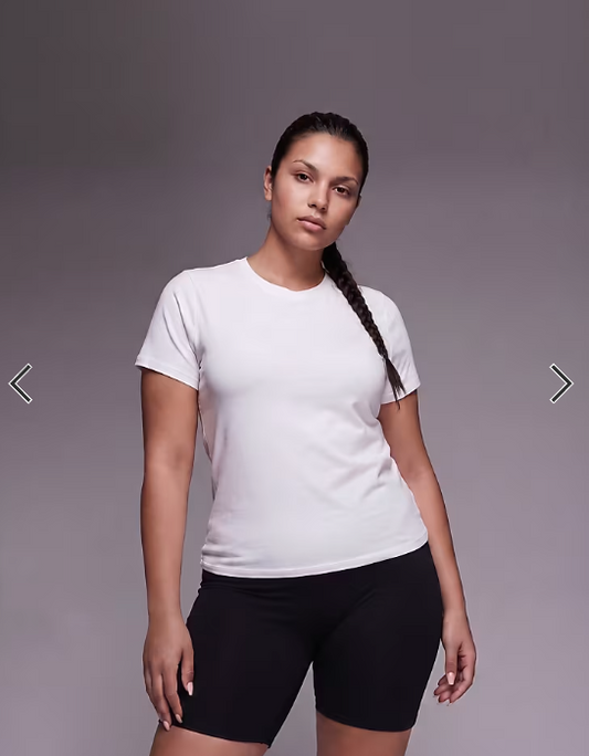 4505 Curve fitted cotton everyday t-shirt with quick dry finish in white