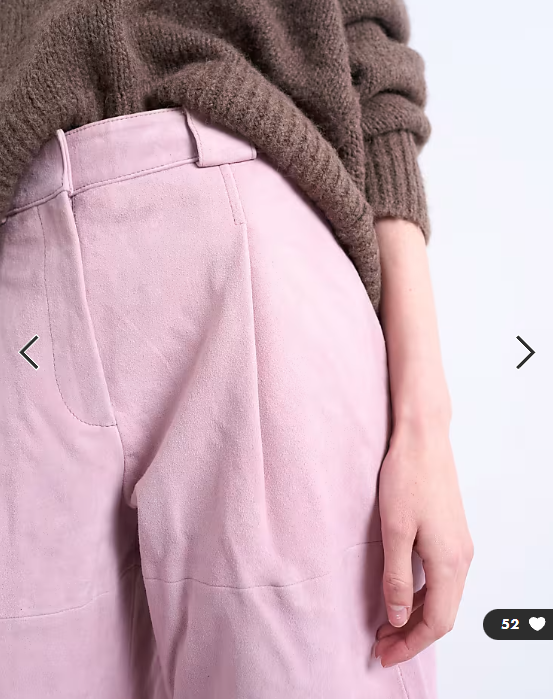 Topshop premium real suede longline shorts in pink