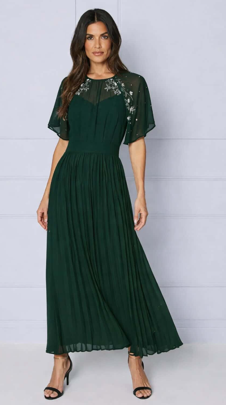 Asos wallis Embellished angel sleeve midi dress