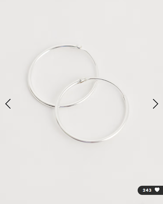 Kingsley Ryan 18mm hoops in sterling silver