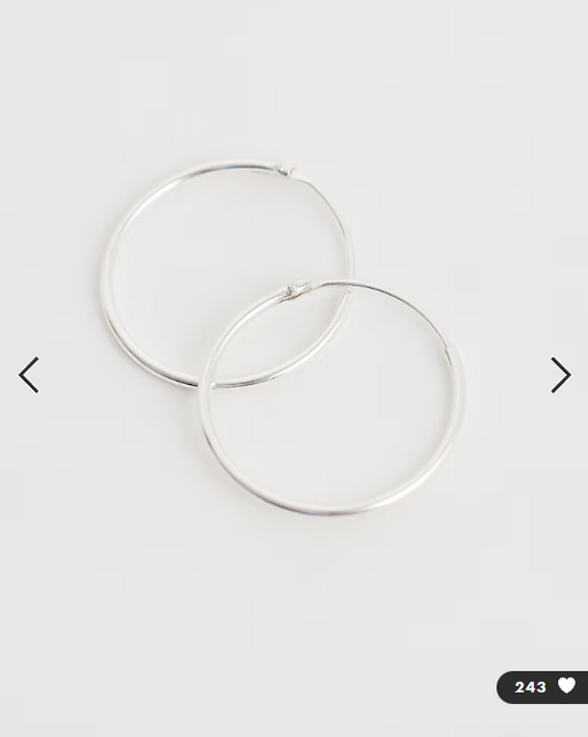 Kingsley Ryan 18mm hoops in sterling silver