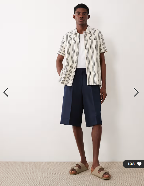 ASOS DESIGN tailored pleated oversized bermuda shorts in navy
