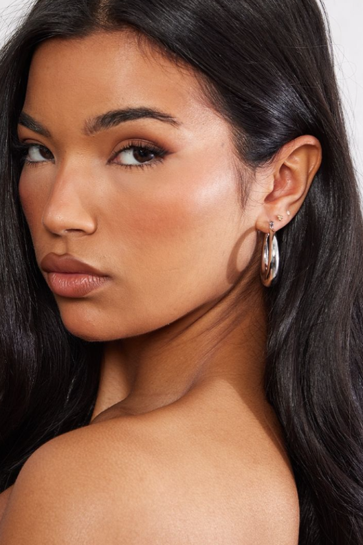 Silver Hoop Circular Earrings