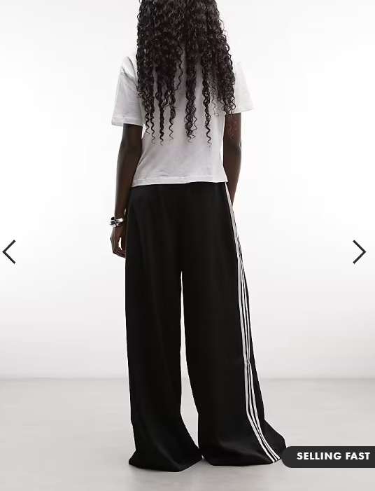 Adidas - originals wide leg satin joggers in black
