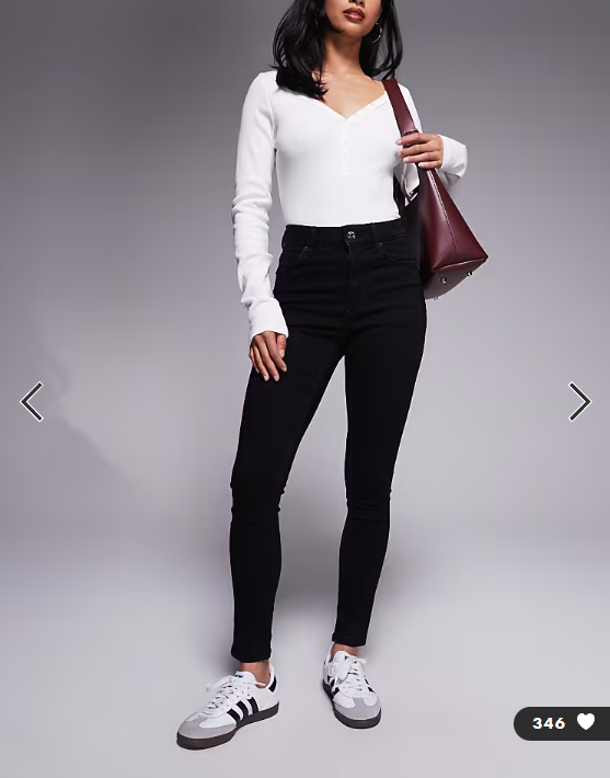 ASOS DESIGN Petite skinny jeans in black