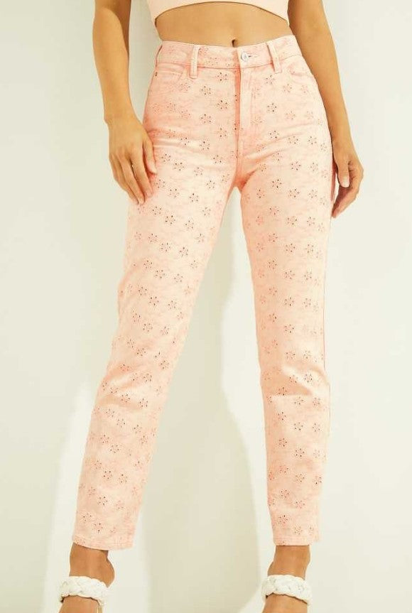 Guess 1981 Eyelet Gerade Jeans.