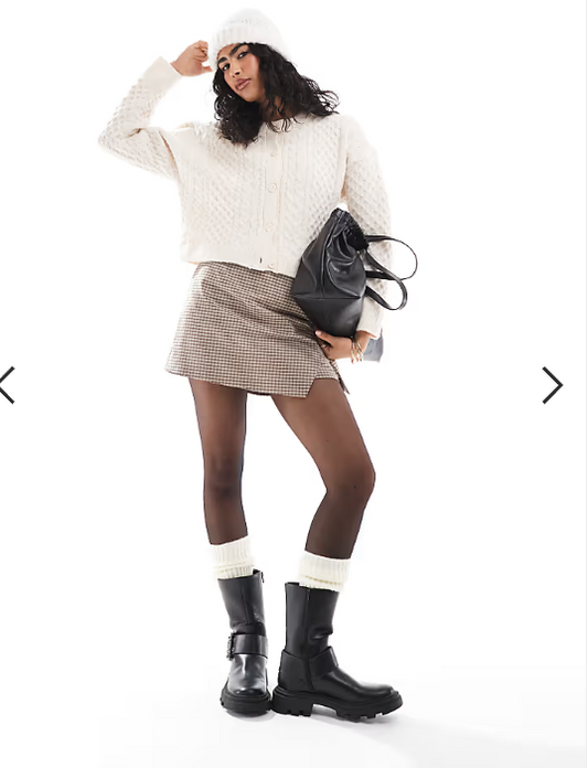 ASOS DESIGN tailored wrap mini skort check