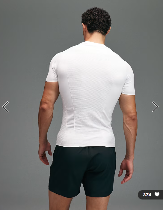 4505 seamless physique defining muscle fit compression base layer t-shirt in white
