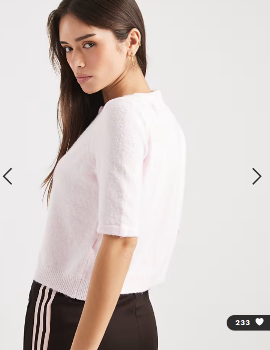 Vero Moda round neck knitted short sleeve cardigan in pink-a-boo