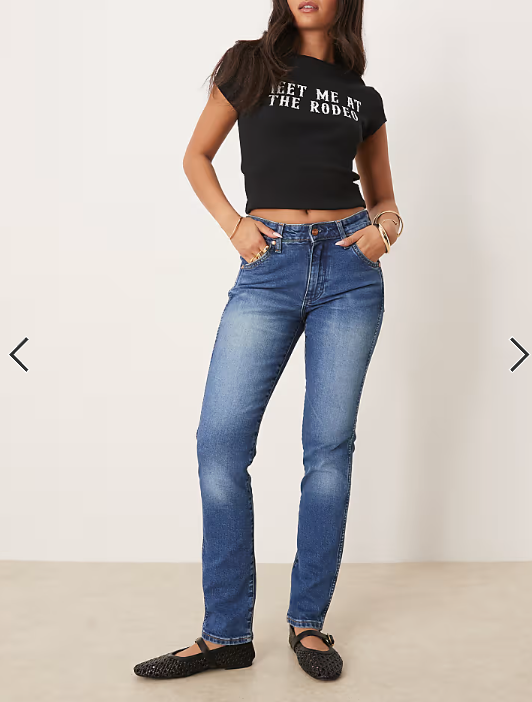 Wrangler Piper skinny fit jeans in midwash blue