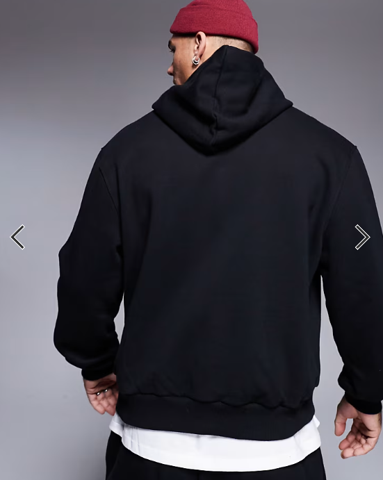 ASOS DESIGN premium heavyweight boxy oversized hoodie 400gsm in black