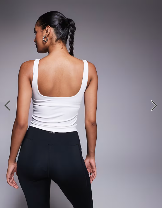 4505 square neck vest with inner bra in white