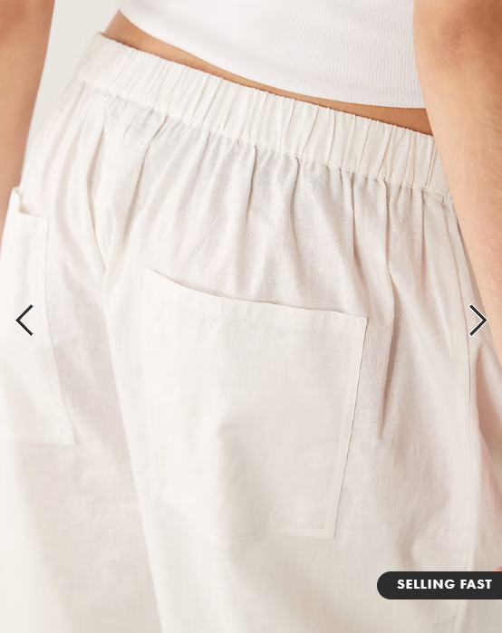 COLLUSION XL balloon pant with linen in white