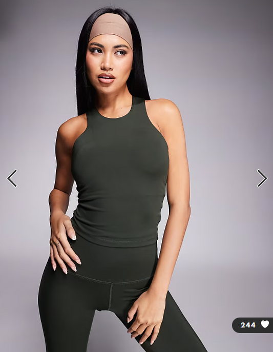 4505 Icon active vest with inner bra and removable padding in dark khaki