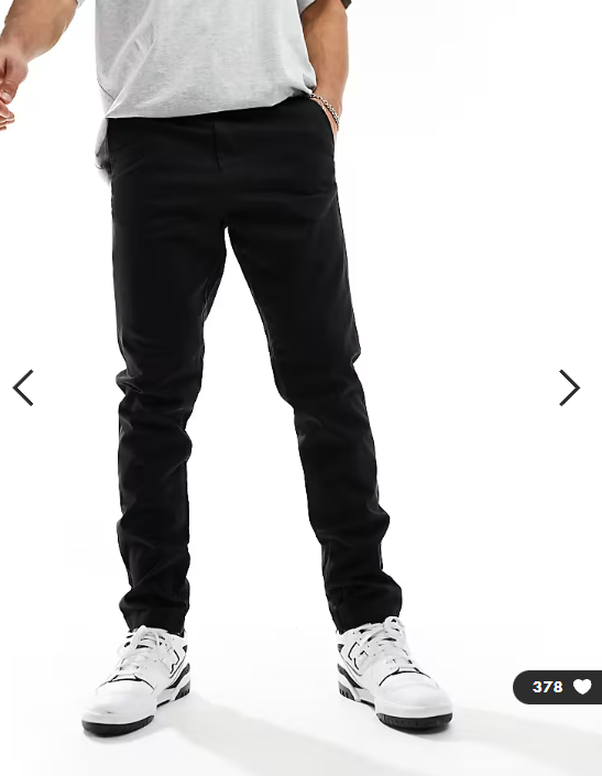 Jack & Jones Intelligence slim fit chinos in black