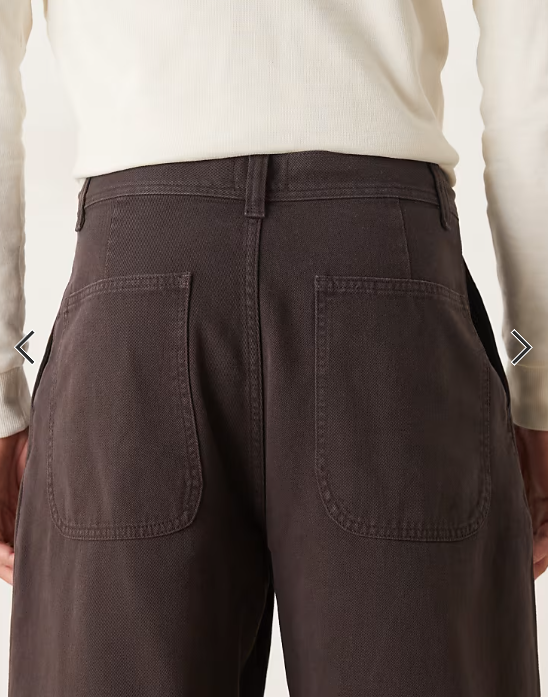 ASOS DESIGN loose trousers in brown with double pleats