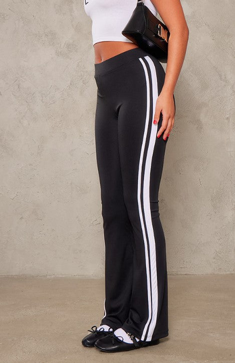 Black Soft Touch Seamless Yoga Flare Trousers