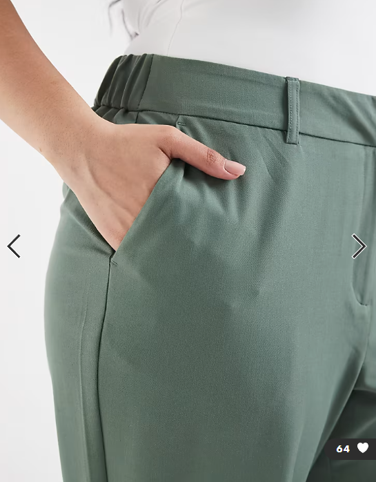 Vero Moda Curve straight leg tailored trouser co-ord in green
