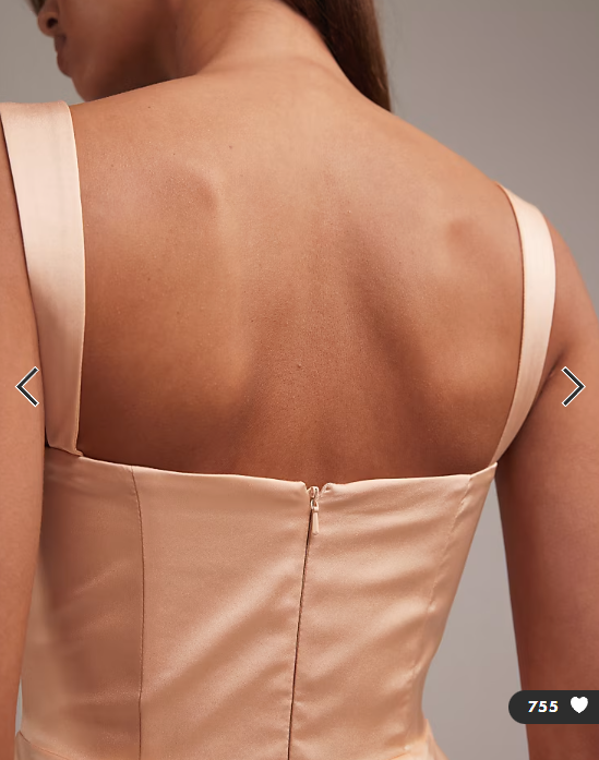 ASOS DESIGN bridesmaids satin draped bust maxi dress with column skirt in apricot