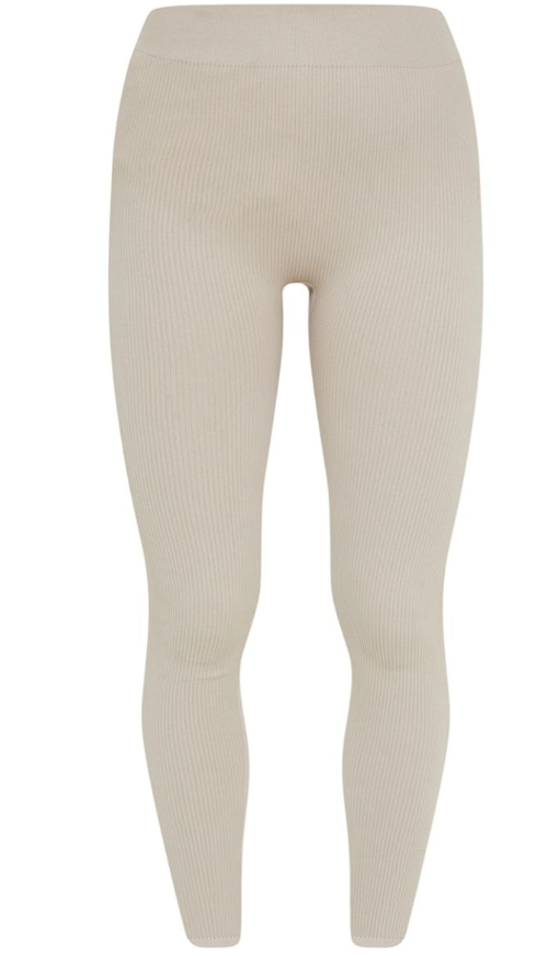 Petite Stone Stuctured Contour Rib Leggings