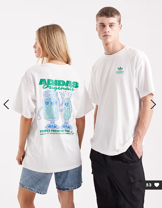 adidas Originals pickle graphic t-shirt in white