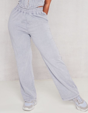 Shape Light Grey High Waisted Wide Leg Joggers