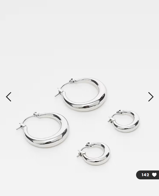 Weekday hoop earrings 2-pack in silver
