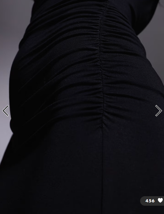 ASOS DESIGN long waterfall sleeve ruched maxi dress in black