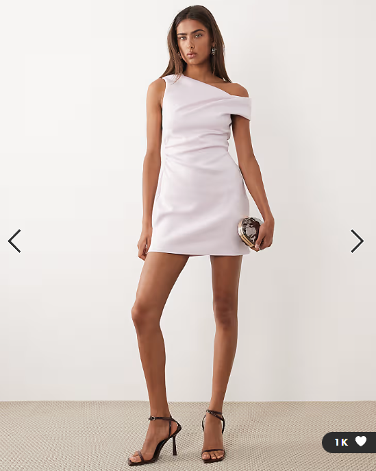 ASOS DESIGN off shoulder sculpted mini dress in orchid ice scuba-style fabric