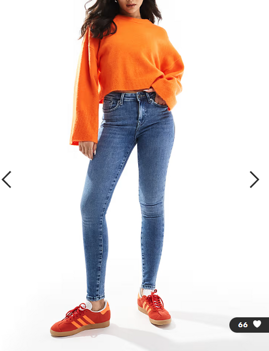 ONLY push up skinny jeans in light blue