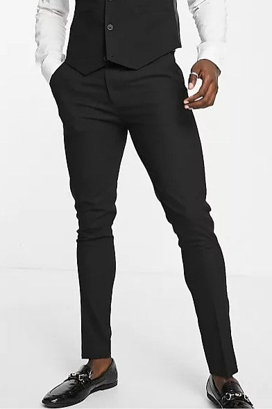 Skinny Suit Trousers In Black