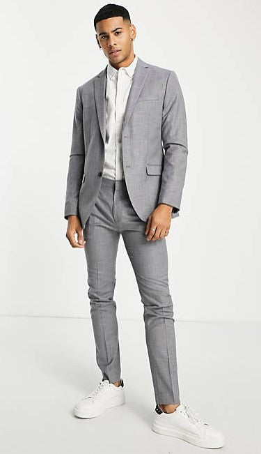 Topman Super Skinny Suit Jacket In Grey