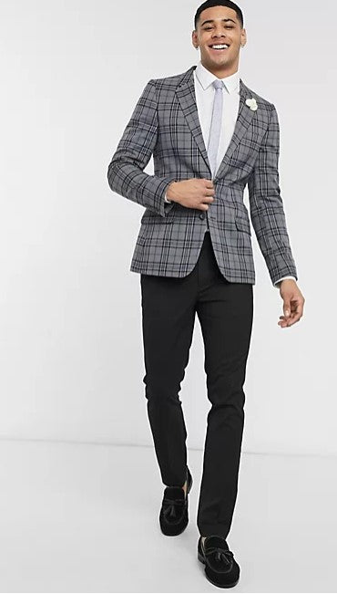 Wedding Super Skinny Check Blazer