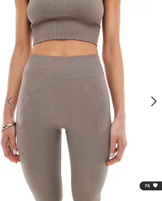 ONLY high waisted seamless leggings in mushroom