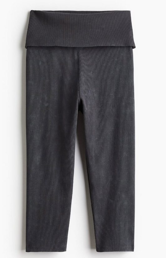 H&M-RIBBED CAPRI LEGGINGS