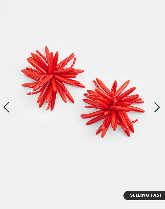 ASOS DESIGN statement red flower earrings