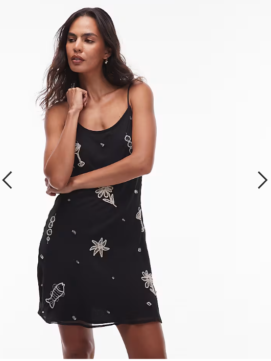 Topshop embellished mini cami with martini roping